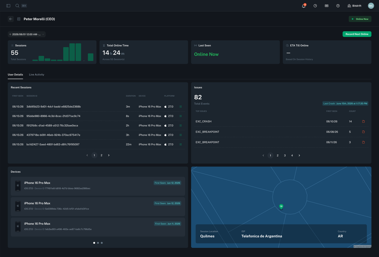 Illustration of the entities dashboard UI