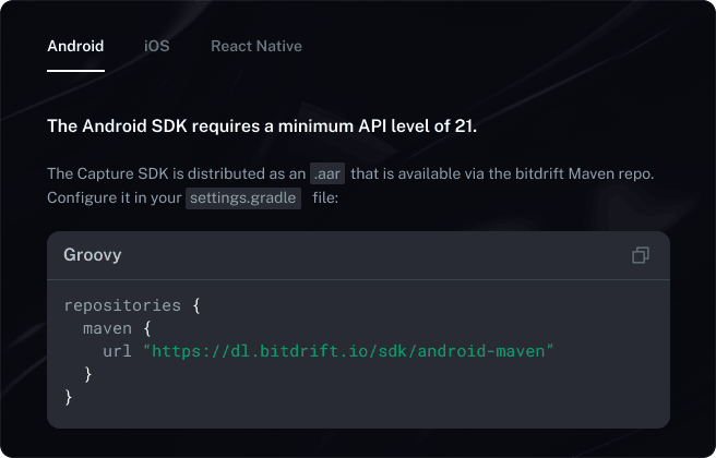 Install the bitdrift SDK