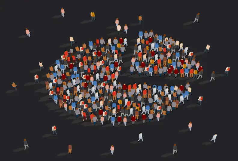 Population in a pie chart